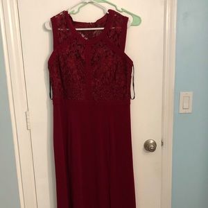 Red lace dress